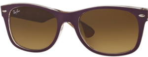 Verres originaux Ray-Ban RB2132 New Wayfarer, couleur 85 · Marron dégradé