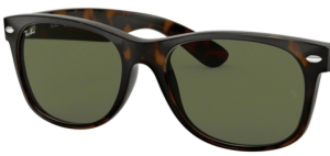 Verres originaux Ray-Ban RB2132 New Wayfarer, couleur G15 · Vert classique