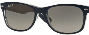 Verres originaux Ray-Ban RB2132 New Wayfarer, couleur M3 · Gris bleu dégradé polarisé