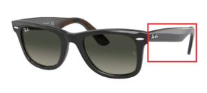 Branches originales Ray-Ban RB2140 Wayfarer, couleur 1277 · Gris