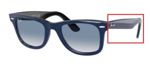 Branches originales Ray-Ban RB2140 Wayfarer, couleur 1278 · Supérieur bleu sur havane rouge