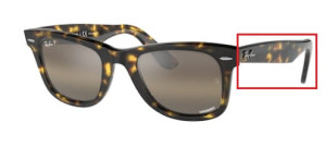 Branches originales Ray-Ban RB2140 Wayfarer, couleur 1332 · Jaune havane