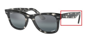 Branches originales Ray-Ban RB2140 Wayfarer, couleur 1333 · Gris havane