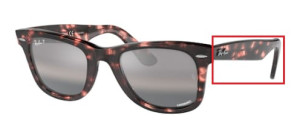 Branches originales Ray-Ban RB2140 Wayfarer, couleur 1334 · Rose havane