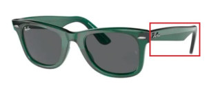 Branches originales Ray-Ban RB2140 Wayfarer, couleur 6615 · Transparent vert