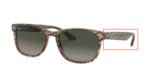 Branches originales Ray-Ban RB2184, couleur 1254 · Gris dégradé marron stripped