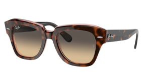 Verres originaux Ray-Ban RB2186 State Street, couleur BG · Marron bleu dégradé