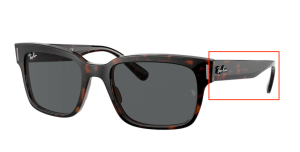 Branches originales Ray-Ban RB2190 Jeffrey, couleur 1292B1 · Havane sur transparent marron