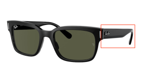 Branches originales Ray-Ban RB2190 Jeffrey, couleur 901 · Noir