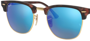 Verres originaux Ray-Ban RB3016 Clubmaster, couleur 17 · Bleu flash miroir