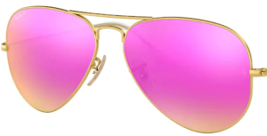 Verres originaux Ray-Ban RB3025 Aviator, couleur 1Q · Marron miroir fucsia polarisé