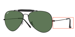 Branches originales Ray-Ban RB3029, couleur L2114 · Noir