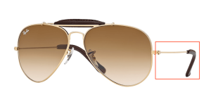 Branches originales Ray-Ban RB3422, couleur 001/51 · Arista/marron leather