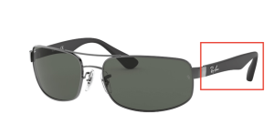 Branches originales Ray-Ban RB3445, couleur 004 · Gunmetal
