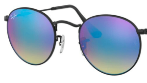 Verres originaux Ray-Ban RB3447 Round Metal, couleur 4O · Miroir bleu flash degraded