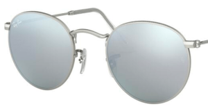 Verres originaux Ray-Ban RB3447 Round Metal, couleur 30 · Argent flash miroir