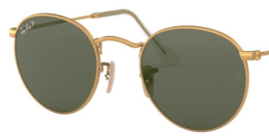 Verres originaux Ray-Ban RB3447 Round Metal, couleur 58 · Vert polarisé
