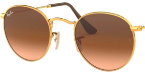 Verres originaux Ray-Ban RB3447 Round Metal, couleur A5 · Marron dégradé