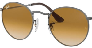 Verres originaux Ray-Ban RB3447N Round Metal, couleur 51 · Marron clair dégradé