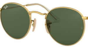 Verres originaux Ray-Ban RB3447N Round Metal, couleur G15 · Vert classique
