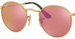 Verres originaux Ray-Ban RB3447N Round Metal, couleur Z2 · Cuivre flash miroir