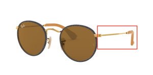 Branches originales Ray-Ban RB3475Q Round Craft, couleur 9194 · Bleu jeans sur arista