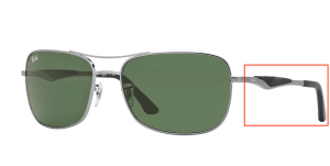 Branches originales Ray-Ban RB3515, couleur 004 · Gunmetal