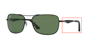 Branches originales Ray-Ban RB3515, couleur 006 · Noir mat