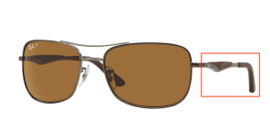 Branches originales Ray-Ban RB3515, couleur 029 · Mat gunmetal