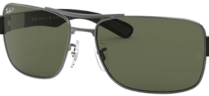 Verres originaux Ray-Ban RB3522, couleur 9A · Vert polarisé · plastique