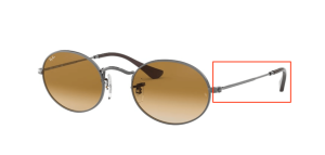 Branches originales Ray-Ban RB3547N Oval, couleur 004 · Gunmetal