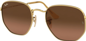 Verres originaux Ray-Ban RB3548N Hexagonal, couleur 43 · Marron dégradé gris