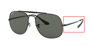 Branches originales Ray-Ban RB3561, couleur 002 · Noir