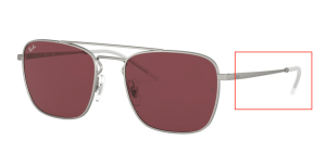 Branches originales Ray-Ban RB3588, couleur 9116 · Rubber argent