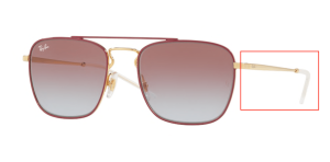 Branches originales Ray-Ban RB3588, couleur 9060 · Or supérieur sur bordeaux