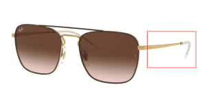 Branches originales Ray-Ban RB3588, couleur 9055 · Or supérieur sur marron