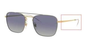 Branches originales Ray-Ban RB3588, couleur 9063 · Or supérieur sur gris clair