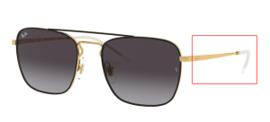 Branches originales Ray-Ban RB3588, couleur 9054 · Or sur supérieur noir