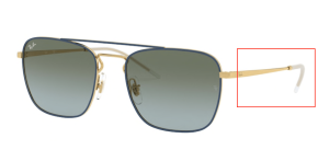 Branches originales Ray-Ban RB3588, couleur 9062 · Or supérieur sur bleu
