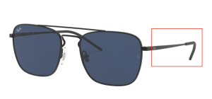 Branches originales Ray-Ban RB3588, couleur 9014 · Noir rubber