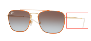 Branches originales Ray-Ban RB3588, couleur 9061 · Or supérieur sur orange