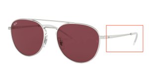 Branches originales Ray-Ban RB3589, couleur 9116 · Rubber argent
