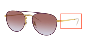 Branches originales Ray-Ban RB3589, couleur 9059 · Or supérieur sur violet