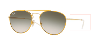 Branches originales Ray-Ban RB3589, couleur 9058 · Or supérieur sur jaune