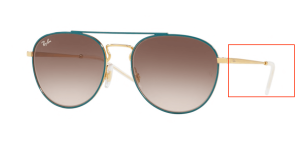 Branches originales Ray-Ban RB3589, couleur 9056 · Or supérieur sur vert
