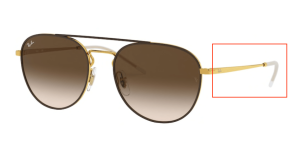 Branches originales Ray-Ban RB3589, couleur 9055 · Or supérieur sur marron