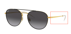 Branches originales Ray-Ban RB3589, couleur 9054 · Or sur supérieur noir