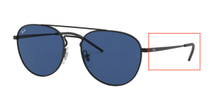 Branches originales Ray-Ban RB3589, couleur 9014 · Noir rubber