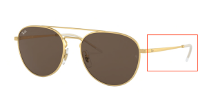 Branches originales Ray-Ban RB3589, couleur 9013 · Rubber or