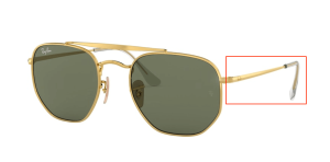 Branches originales Ray-Ban RB3648 The Marshal, couleur 001 · Or